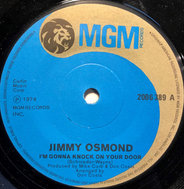 Jimmy Osmond : I'm Gonna Knock On Your Door (7", Single)