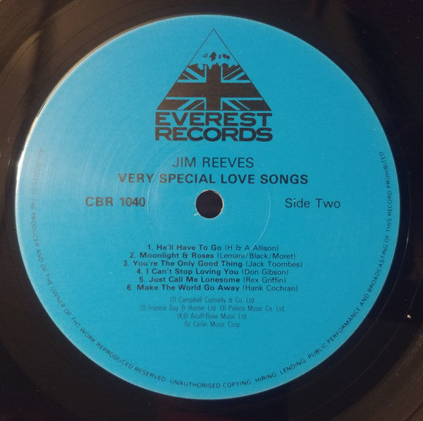 Jim Reeves : Very Special Love Songs (LP, Comp)