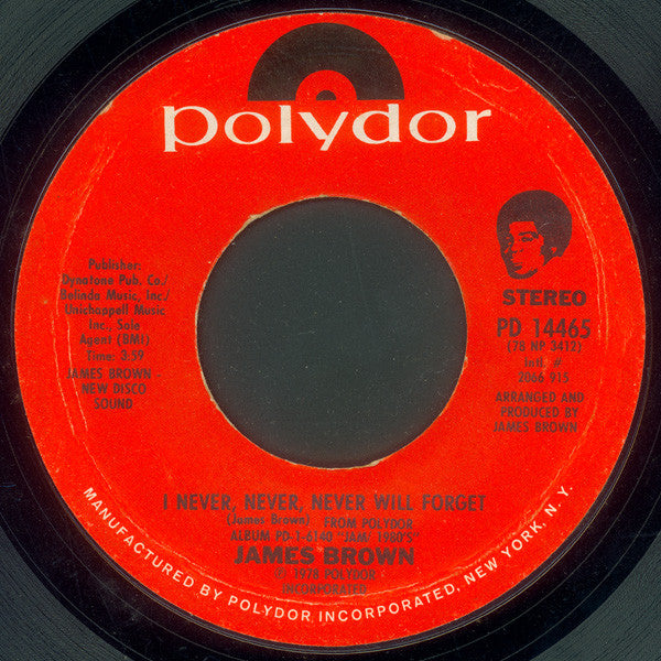 James Brown : Eyesight / I Never, Never, Never Will Forget (7", Styrene, Pit)