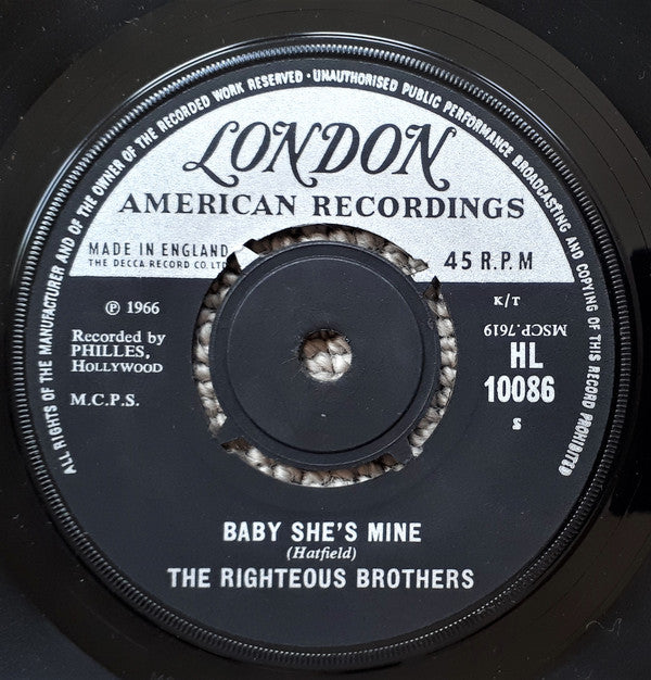 The Righteous Brothers : The White Cliffs Of Dover / Baby She's Mine (7", Single)