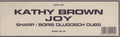 Kathy Brown : Joy (Sharp / Boris Dlugosch Dubs) (12", TP)