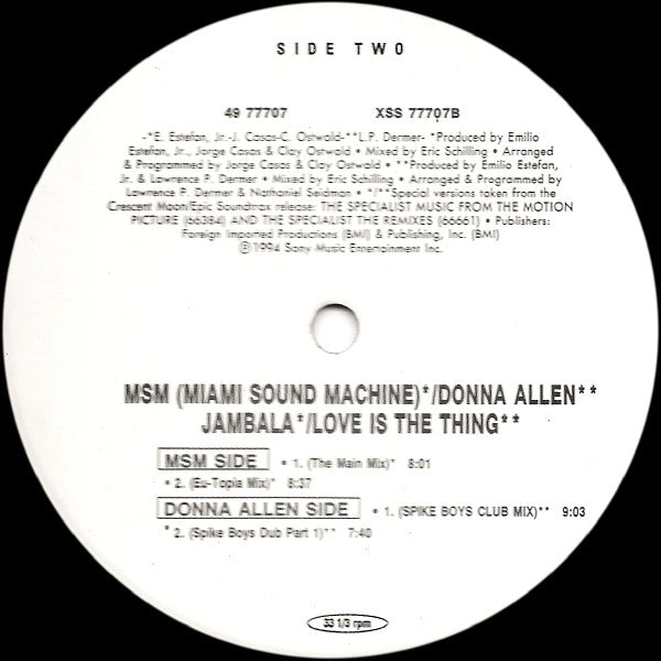 Miami Sound Machine / Donna Allen : Jambala / Love Is The Thing (12")