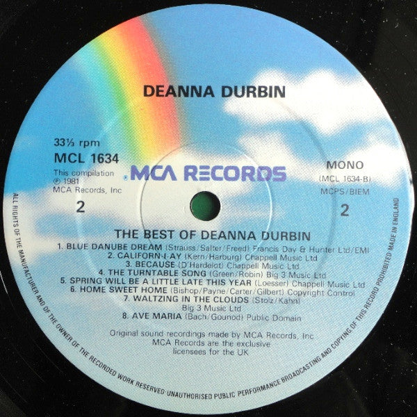Deanna Durbin : The Best Of Deanna Durbin (LP, Comp, Mono)