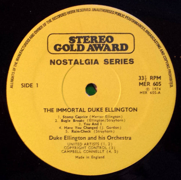 Duke Ellington : The Immortal Duke Ellington (LP, Comp, Mono)