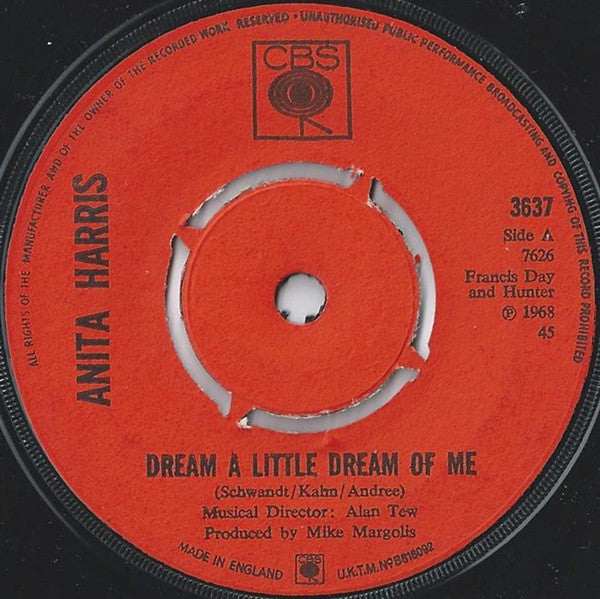 Anita Harris : Dream A Little Dream Of Me (7", Single)