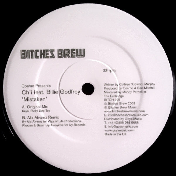 Cosmo (4) Presents Ch'i Featuring Billie Godfrey : Mistaken (12")