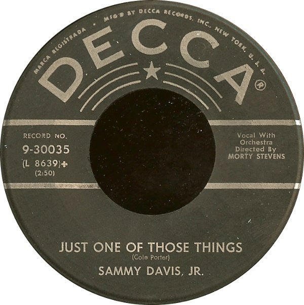 Sammy Davis Jr. : Just One Of Those Things / Earthbound (7")