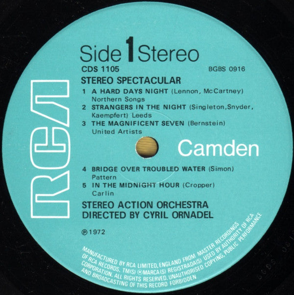 The Stereo Action Orchestra Created & Directed By Cyril Ornadel : Thrill To The Exciting Sounds Of Stereo Spectacular (LP, Album)