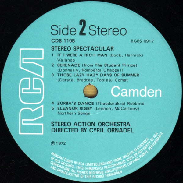 The Stereo Action Orchestra Created & Directed By Cyril Ornadel : Thrill To The Exciting Sounds Of Stereo Spectacular (LP, Album)