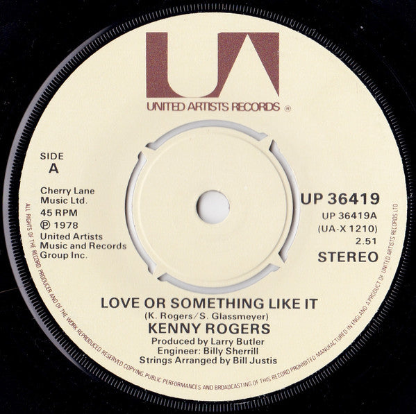 Kenny Rogers : Love Or Something Like It (7", Single)