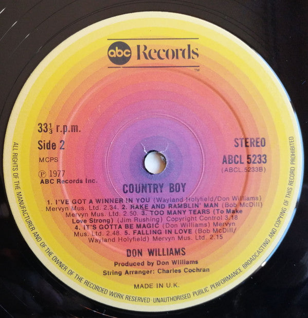 Don Williams (2) : Country Boy (LP, Album)