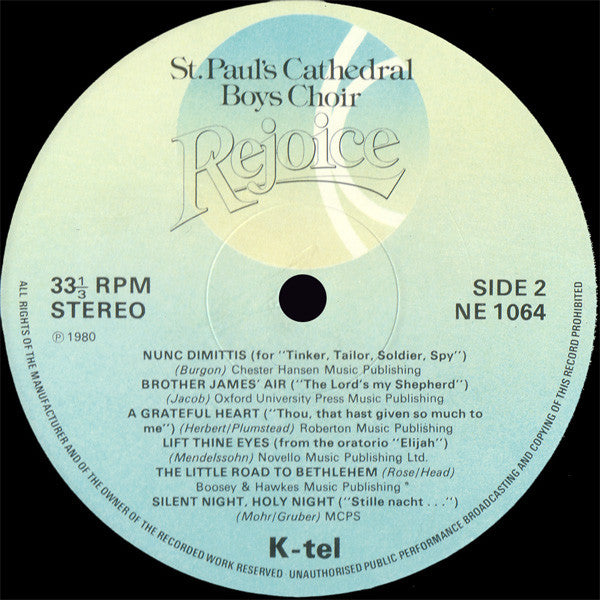 St. Paul's Cathedral Choir : Rejoice (LP, Album)