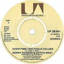 Kenny Rogers & Dottie West : Everytime Two Fools Collide (7")