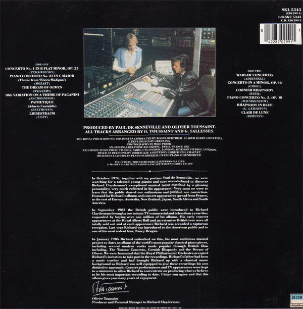 Richard Clayderman With Royal Philharmonic Orchestra : The Classic Touch (LP, RP)