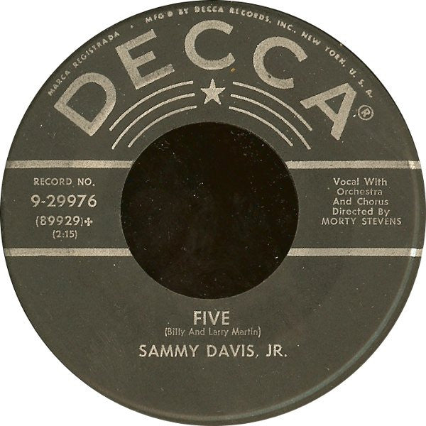 Sammy Davis Jr. : Five / You're Sensational (7")