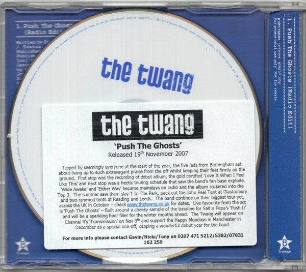 The Twang : Push The Ghosts (CD, Single, Promo)