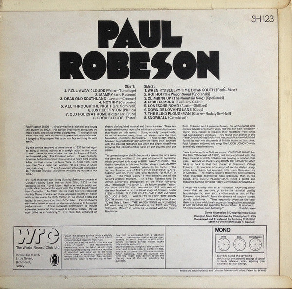 Paul Robeson : Paul Robeson (LP, Comp, Mono, Club)