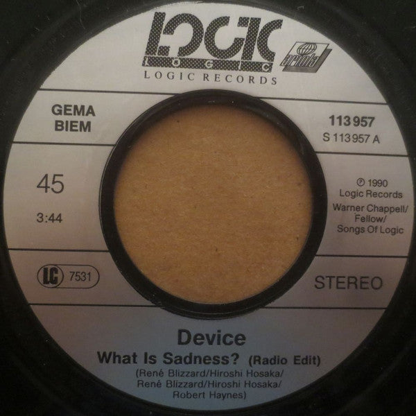 Device (3) : What Is Sadness? (7", Single)