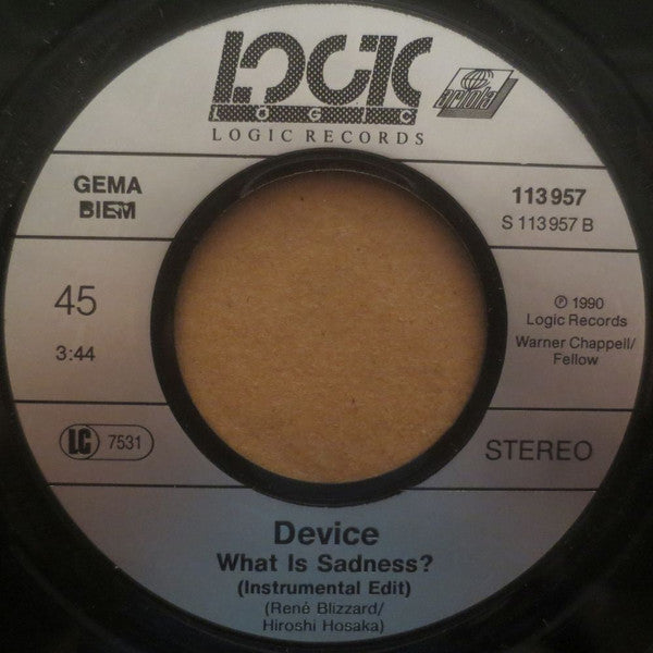 Device (3) : What Is Sadness? (7", Single)