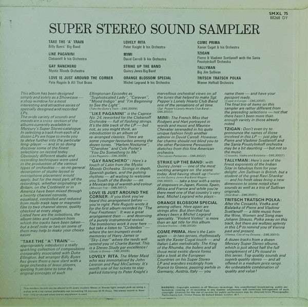 Various : Super Stereo Sound Sampler (LP, Comp, Smplr)