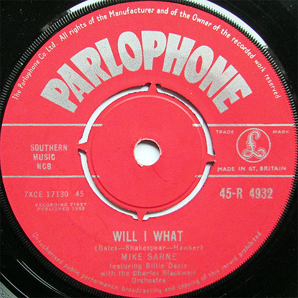 Mike Sarne : Will I What? (7", Single)