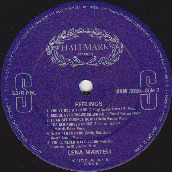 Lena Martell : Feelings (LP, Comp)