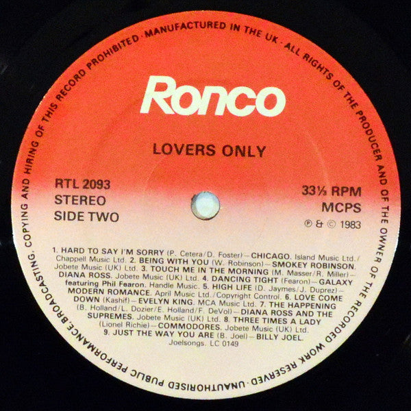 Various : Lovers Only! (LP, Comp)