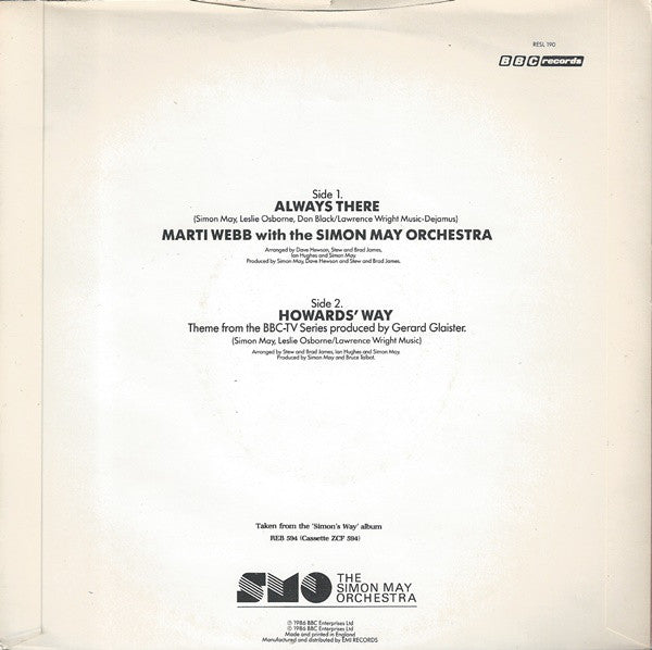 Marti Webb With The Simon May Orchestra : Always There (7", Single, Inj)