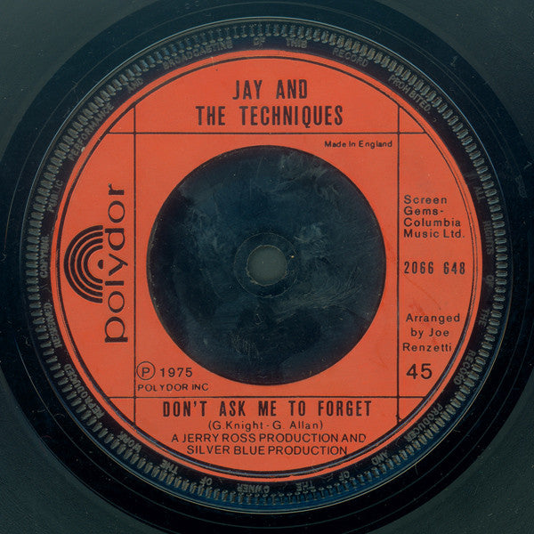 Jay And The Techniques* : Number Wonderful (7", Single)