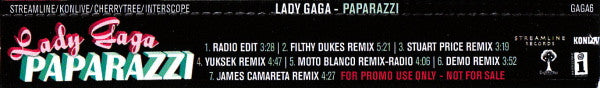Lady Gaga : Paparazzi (CD, Maxi, Promo)