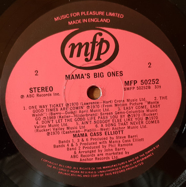 Mama Cass* : Mama's Big Ones (LP, Comp, RE)