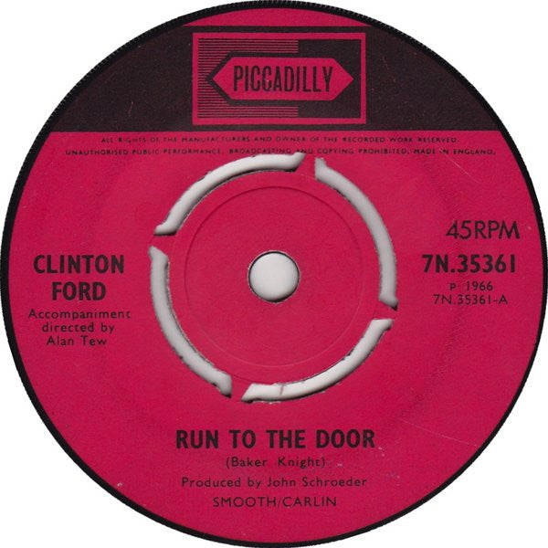 Clinton Ford : Run To The Door (7", Single, Pus)