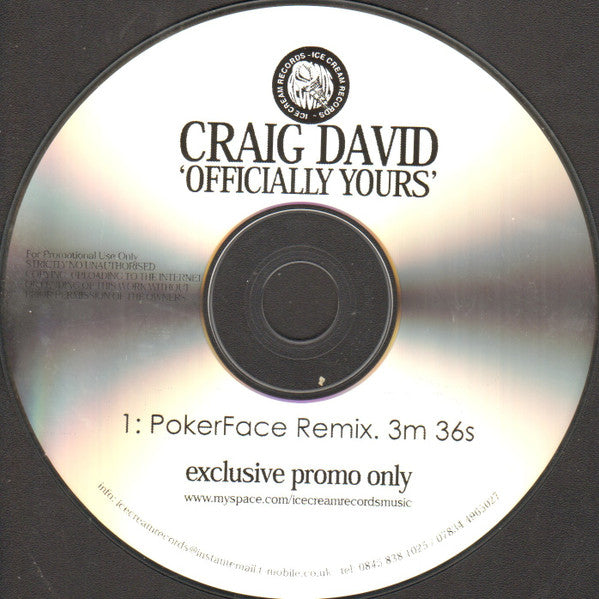 Craig David : Officially Yours (CDr, Promo)