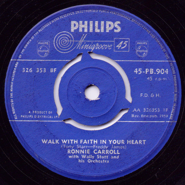 Ronnie Carroll : Walk With Faith In Your Heart (7")