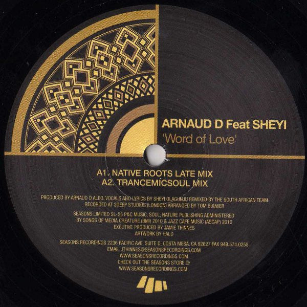 Arnaud D Feat. Sheyi Olagunju : Word Of Love (12")