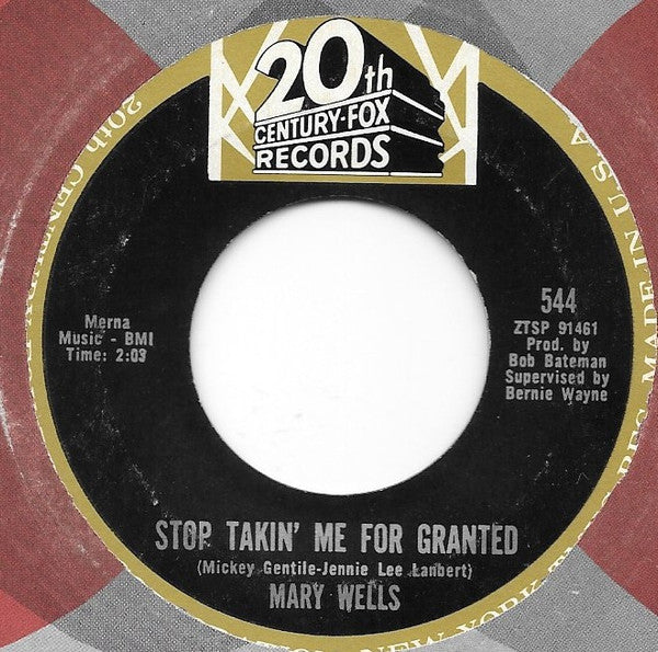 Mary Wells : Ain't It The Truth / Stop Takin' Me For Granted (7", Mono, Styrene, Ter)