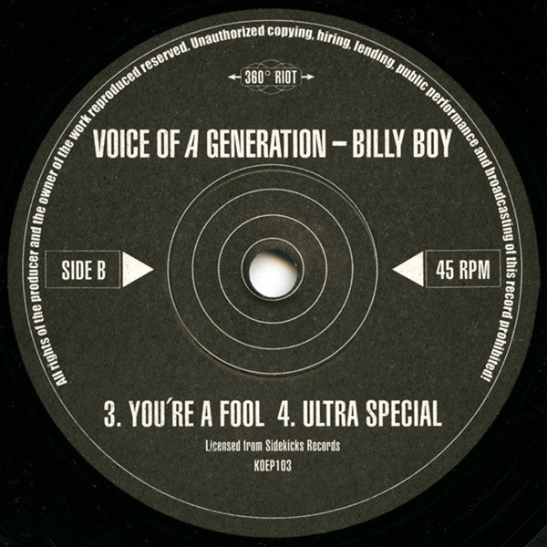 Voice Of A Generation : Billy Boy (7")