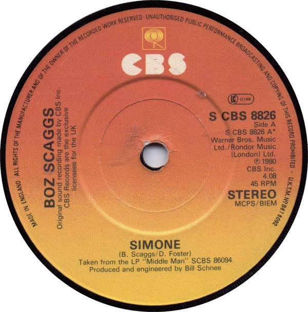 Boz Scaggs : Simone (7")