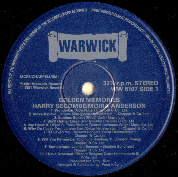 Harry Secombe & Moira Anderson : Golden Memories (LP)