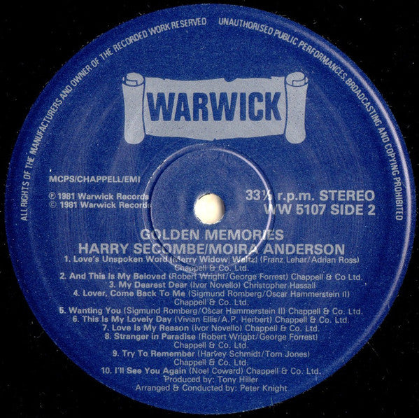 Harry Secombe & Moira Anderson : Golden Memories (LP)