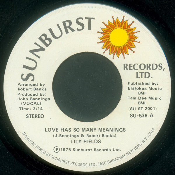 Lily Fields : Love Has So Many Meanings (7", Single)