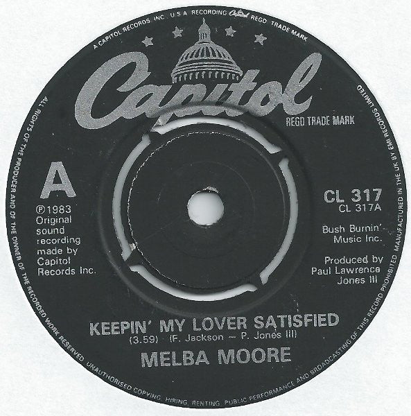 Melba Moore : Keepin' My Lover Satisfied (7", Single)