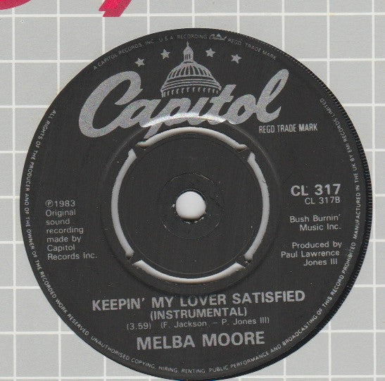 Melba Moore : Keepin' My Lover Satisfied (7", Single)