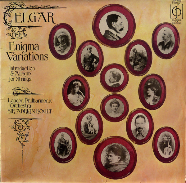 Sir Edward Elgar - London Philharmonic Orchestra, Sir Adrian Boult : Enigma Variations / Introduction & Allegro For Strings (LP, RE)