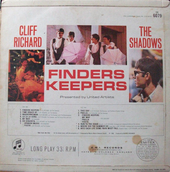 Cliff Richard & The Shadows : Finders Keepers (LP, Album, Mono)
