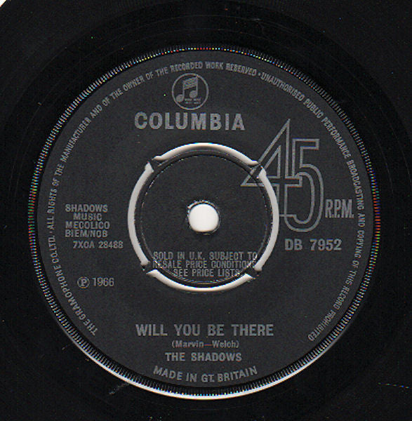 The Shadows : A Place In The Sun (7", Single)