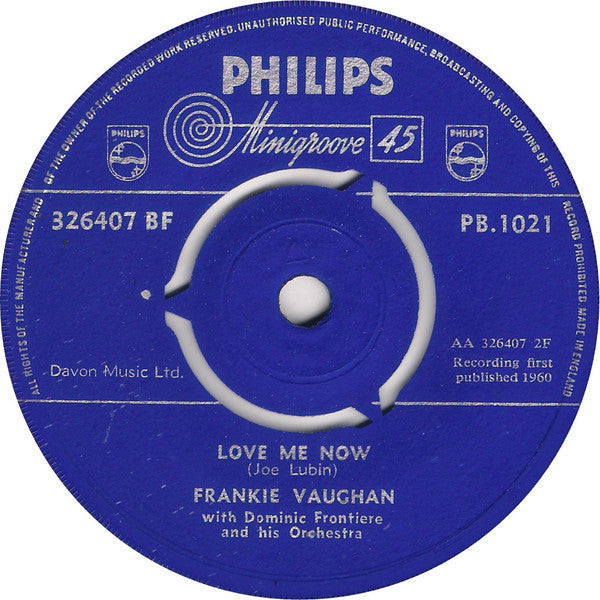 Frankie Vaughan : I Was A Fool (7")