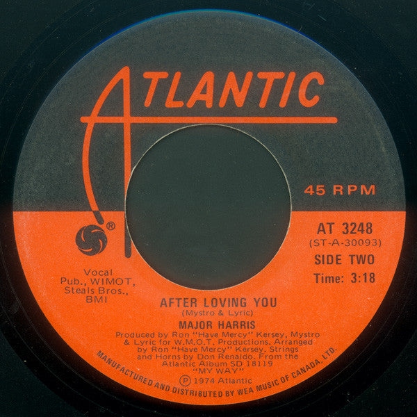 Major Harris : Love Won't Let Me Wait / After Loving You (7")