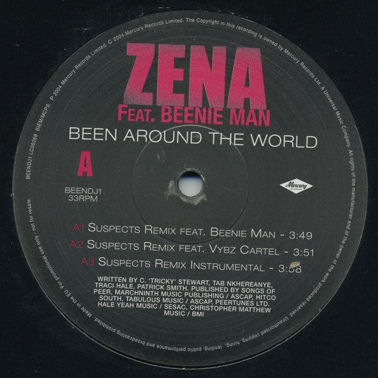 Zena Feat. Beenie Man : Been Around The World (12", Promo)