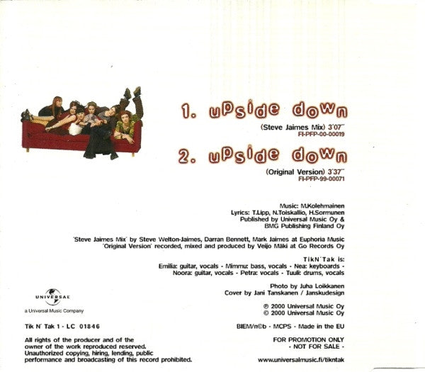 Tik N' Tak : Upside Down (CD, Single, Promo)